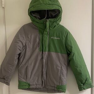 Columbia Two-Tone Green and Gray Hooded Jacket